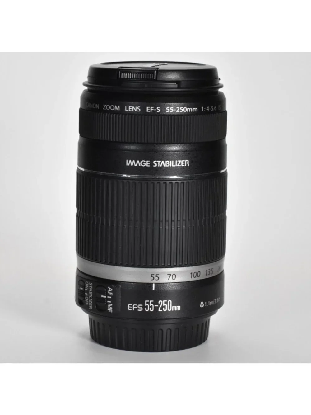 Canon EF-S 55-250mm f/4-5.6 IS Zoom Lens with User Manual & Box MINT